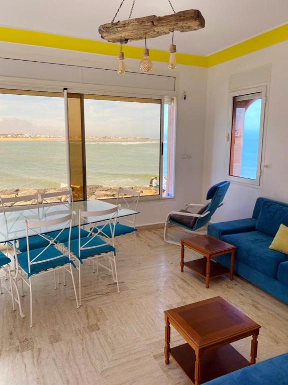 Apartment with 2 bedrooms in Bouznika with wonderful sea view shared pool and furnished balcony 20 m from the beach